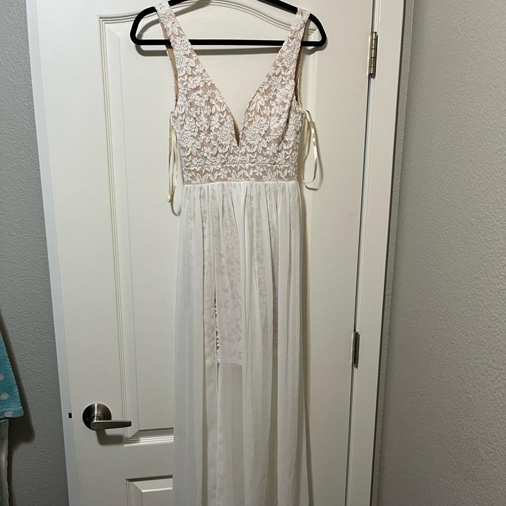 Lulus White Rehearsal Dinner Wedding Dress Bridal S